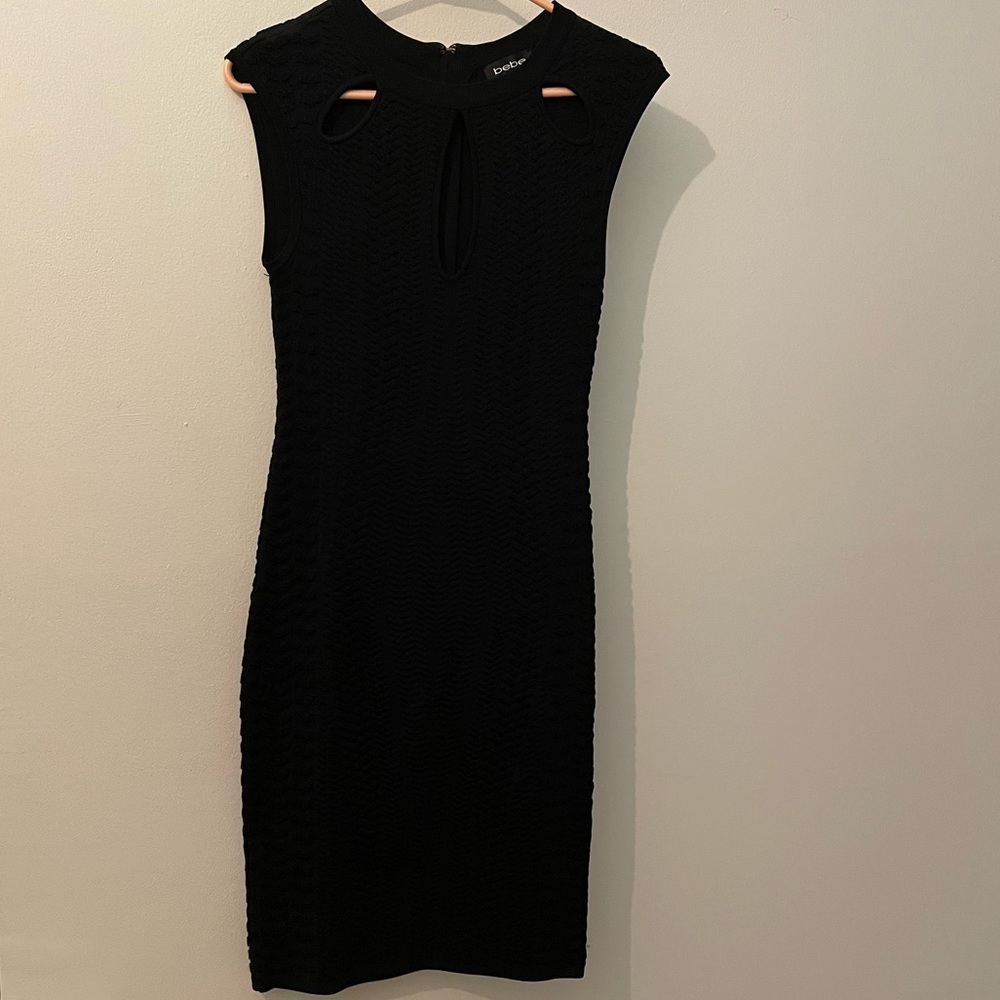 Bebe black, cable knit sweater dress